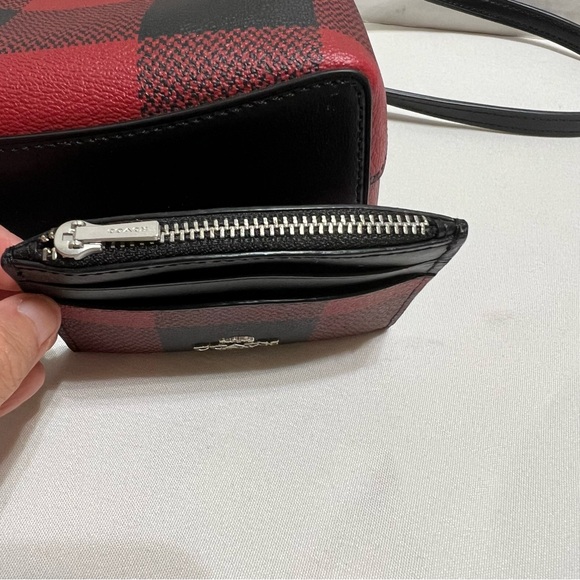 New Coach Mini Town Plaid Bucket Bag Crossbody with Card Wallet - Picture 8 of 16